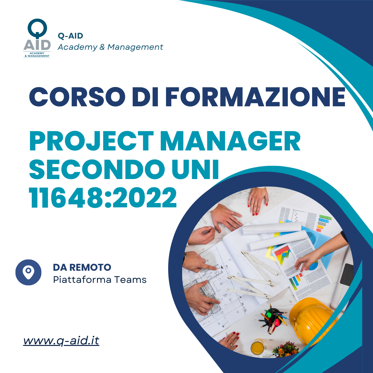 CORSO DI FORMAZIONE "Project Management secondo le norme UNI 11648:2022 e UNI ISO 21502:2021"  -  40 ORE 