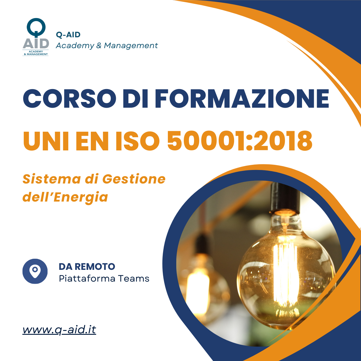 CORSO DI FORMAZIONE UNI EN ISO 50001:2018 – SISTEMA DI GESTIONE DELL’ENERGIA - 24 ORE